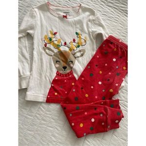 Carters Toddler Reindeer Christmas Pajamas Size 3T